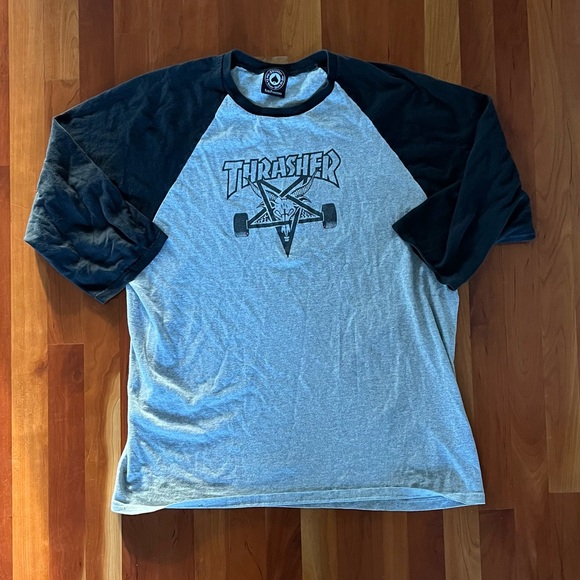 Thrasher Other - VIntage-style Thrasher Magazine raglan baseball shirt with 3/4 sleeves. XL